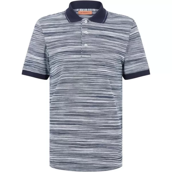 Missoni Mens Short Sleeve PoloSpacedyed Navy White