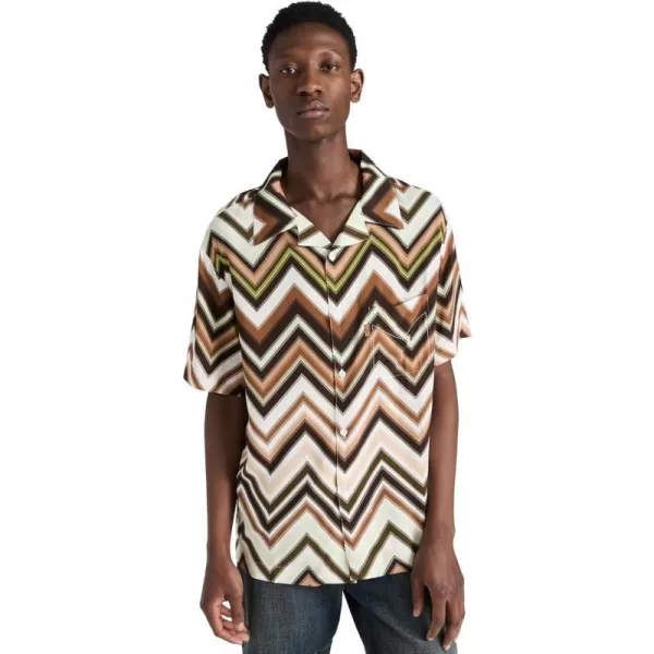 Missoni Mens Short Sleeve ShirtMulti Green and Brown