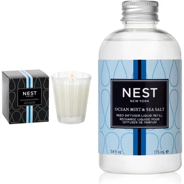 Ocean Mist & Sea Salt Classic Candle+ Sea Salt Refill