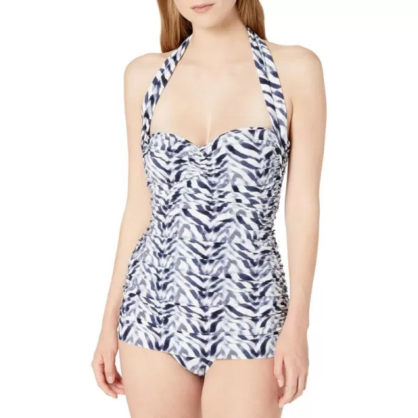 Norma Kamali Womens Bill Mio One PieceChevron Zebra