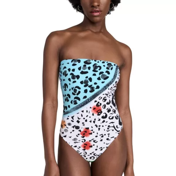 Norma Kamali Womens Bishop One Piece SwimsuitAnimal Patch
