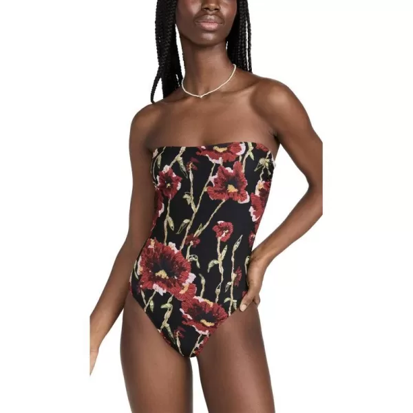 Norma Kamali Womens Bishop One Piece SwimsuitBlack Poppy