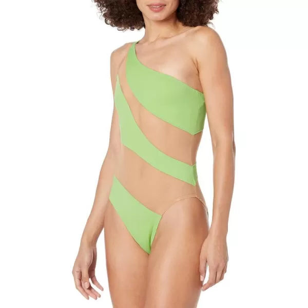 Norma Kamali Womens Snake Mesh Mio One Piece SwimsuitGemini Green