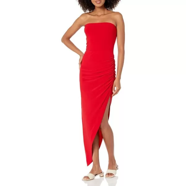 Norma Kamali Womens Strapless Side Drape GownRed