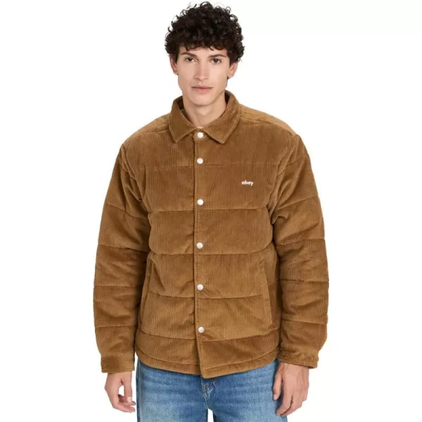 OBEY Mens Grand Cord Shirt JacketCatechu Wood