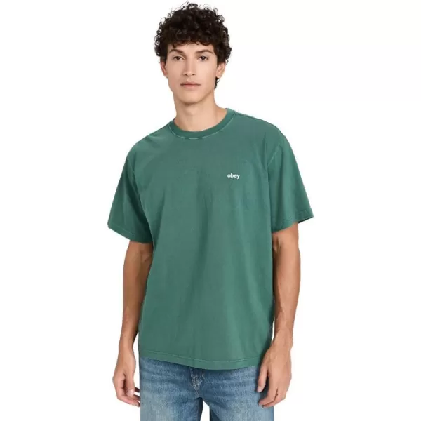 OBEY Mens Lower Case Pigment TeePigment Aventurine Green