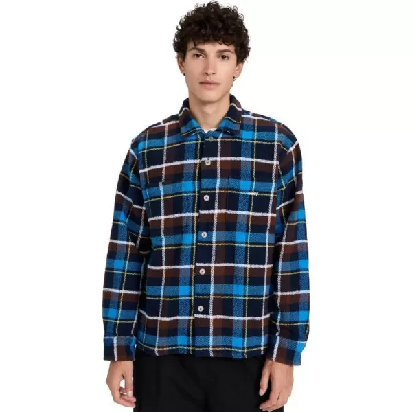 OBEY Mens Ray Woven ShirtAcademy Navy Multi