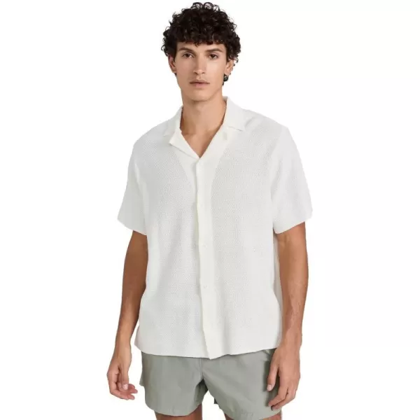 Onia Mens Cotton Textured Camp ShirtWhite