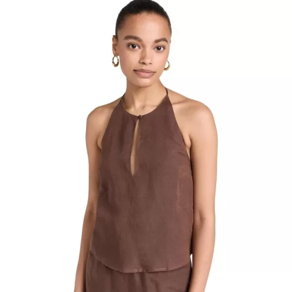 Onia Womens Air Linen Keyhole Halter TopHickory