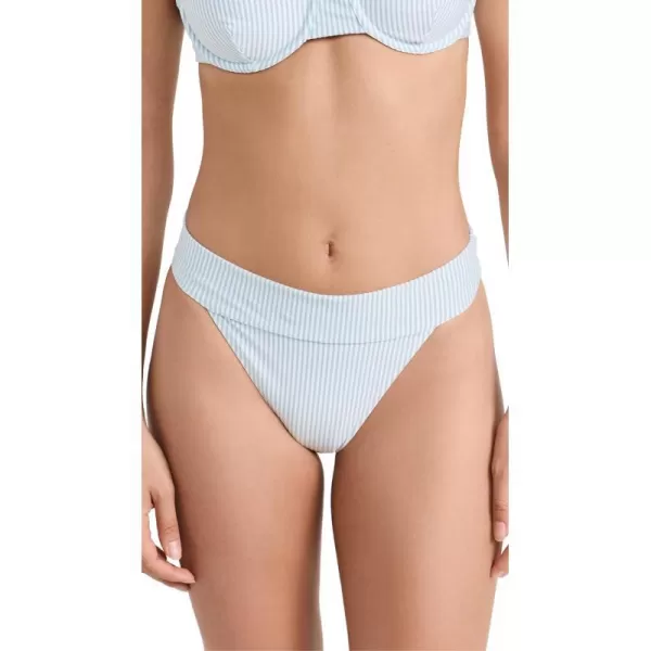 Onia Womens Banded MidRise Bikini BottomsCool Blue