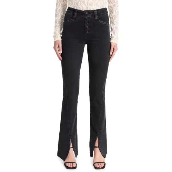 PAIGE Womens High Rise Laurel Canyon JeansMoonlit Black