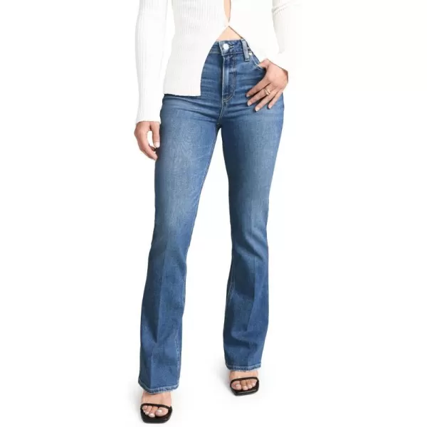 PAIGE Womens High Rise Laurel Canyon Petite JeansRock Show Distressed