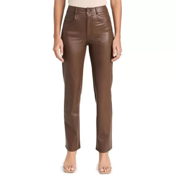 PAIGE Womens Stella Chestnut Faux Leather JeansChestnut