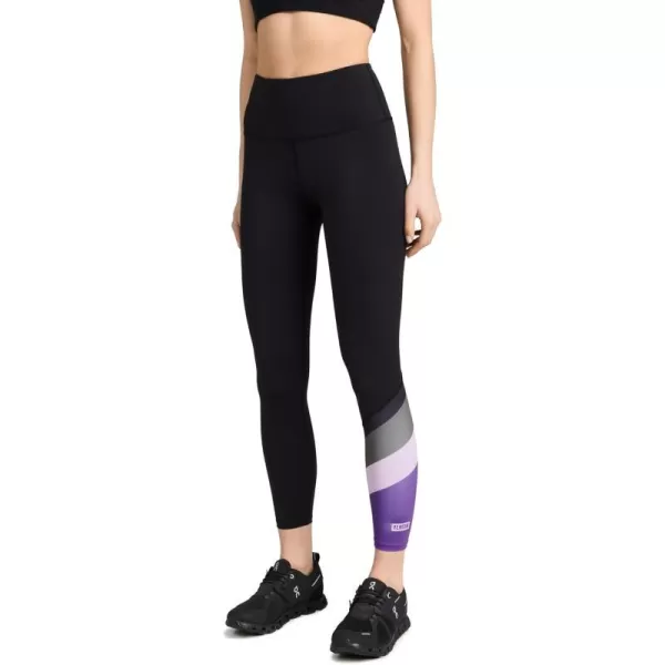 PE NATION Womens Pole Position 78 LeggingsBlackRoyal Lilac