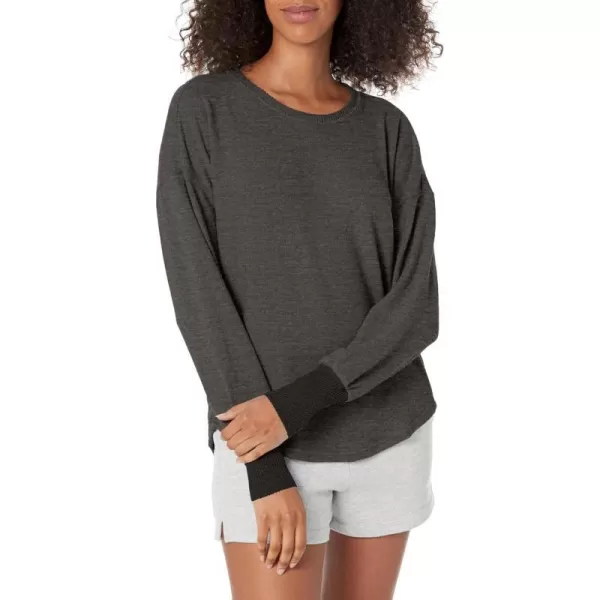 PJ Salvage Womens Loungewear Peachy in Color Long Sleeve TopSlate Melange