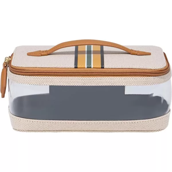 Paravel Cabana SeeAll Vanity Case  Made with Recycled Canvas Material  Vegan Leather  Premium See Through Travel Toiletry Bag  Regular ShandyShandy