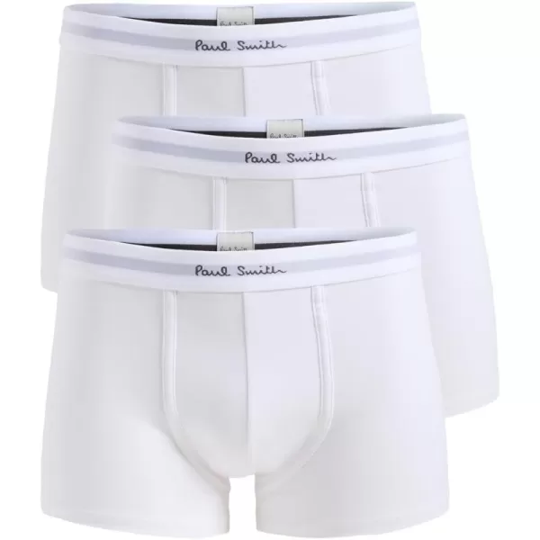 Paul Smith Mens 3 Pack Solid TrunksWhite