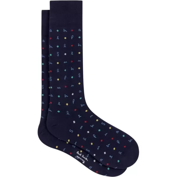 Paul Smith Mens Ernest Letters SocksNavy