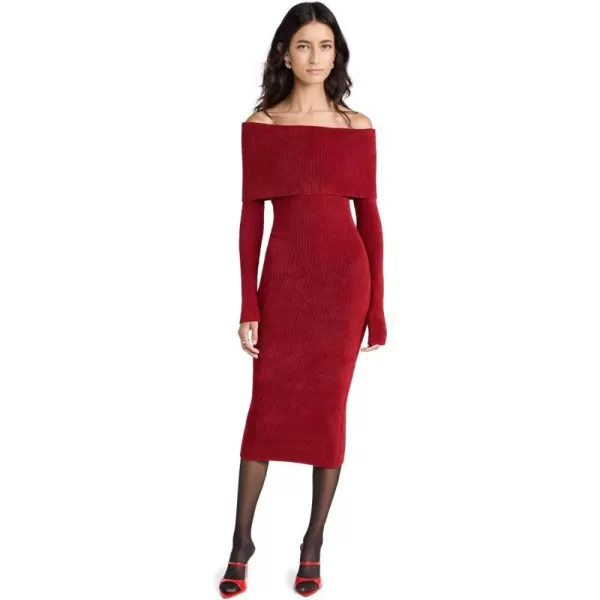 Philosophy di Lorenzo Serafini Womens Chenille Off Shoulder DressRed