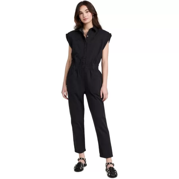 Pistola Denim Womens Rosie Shoulder Padded JumpsuitFade to Black