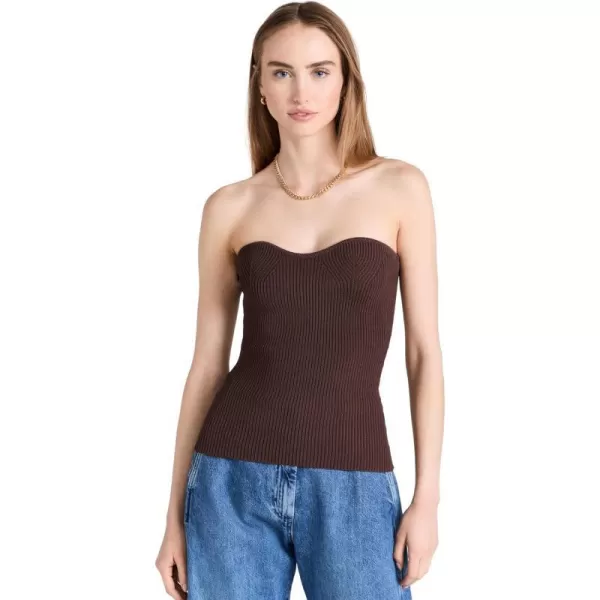 Pixie Market Womens Brown Cass Bustier Knit TopBrown