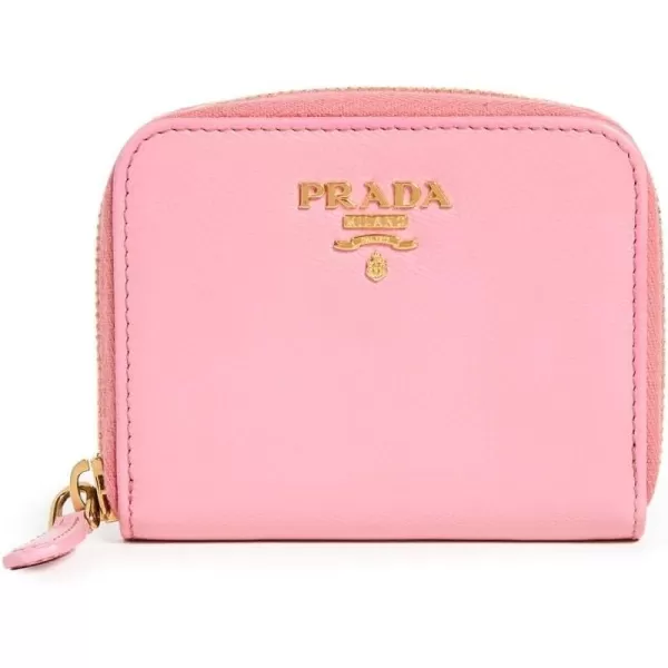 Prada Womens PreLoved Zip Round Coin Purse Saffiano Pink One SizePink