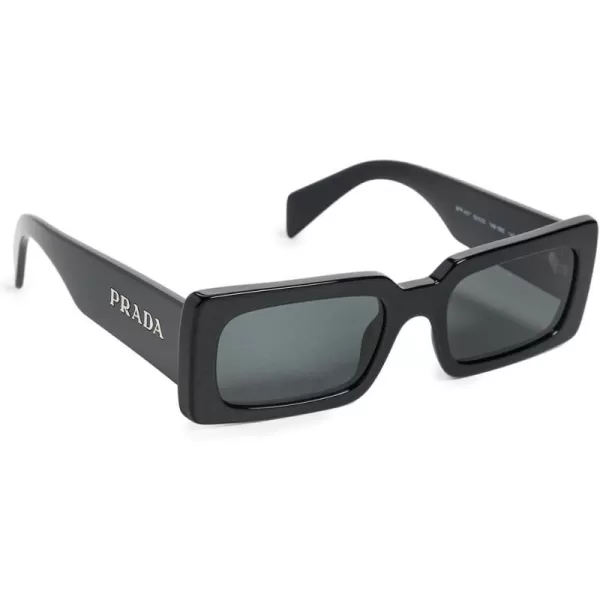 Prada Womens Rectangular Acetate SunglassesBlack