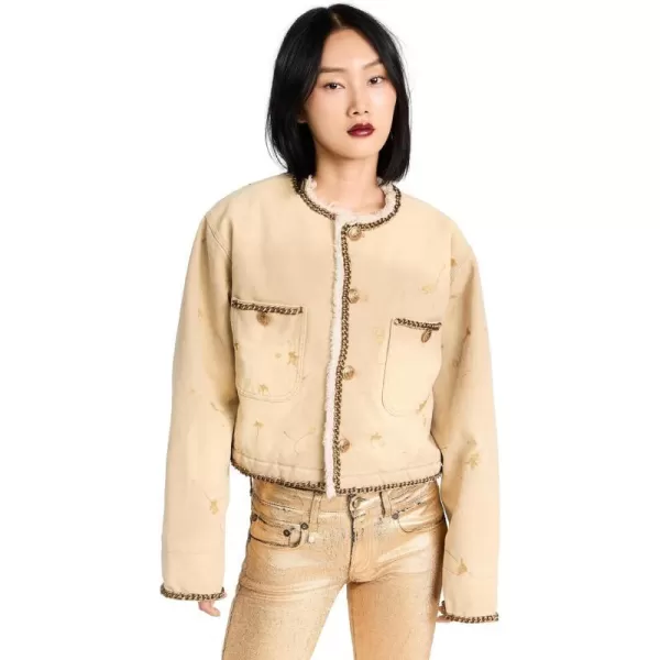 R13 Womens Cropped Chore JacketKhaki Canvas