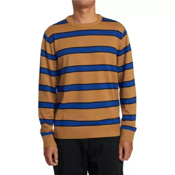 RVCA Mens Crewneck SweaterAlex StripeButterscotch