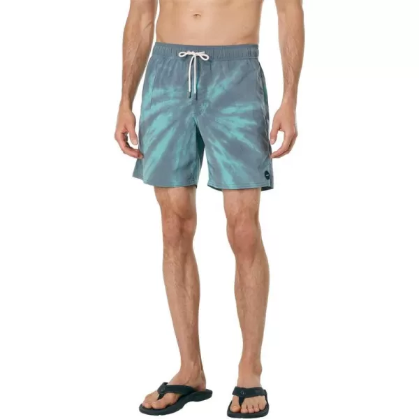 RVCA Mens Manic Elastic ShortBlack Green Tie Dye