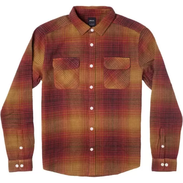 RVCA Mens Thatll Work Flannel Long Sleeve Woven ShirtBalanceCocoa