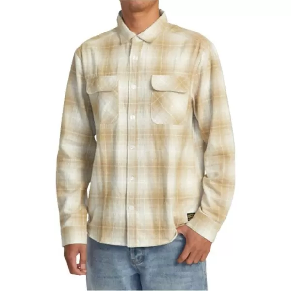 RVCA Mens Thatll Work Flannel Long Sleeve Woven ShirtDayshift FlannelKhaki