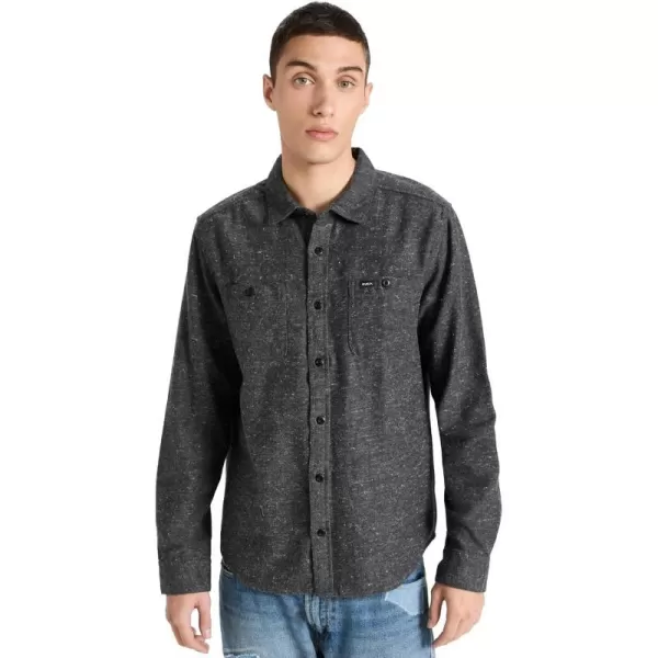 RVCA Mens Thatll Work Flannel Long Sleeve Woven ShirtHarvest NepsBlack