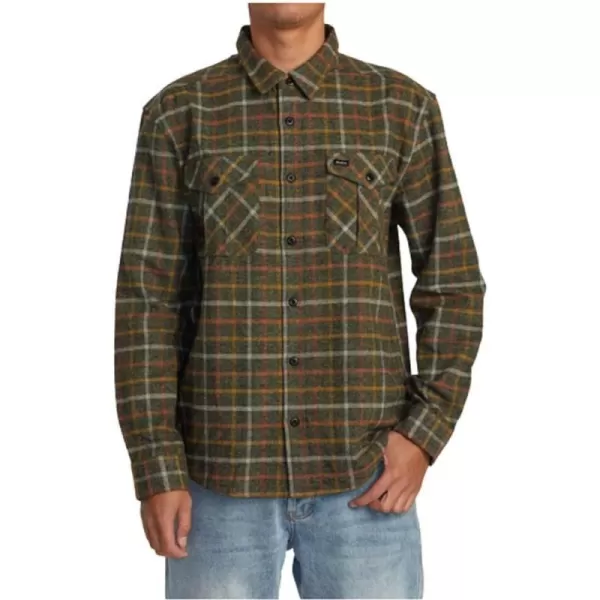 RVCA Mens Thatll Work Flannel Long Sleeve Woven ShirtHughes FlannelWarm Grey