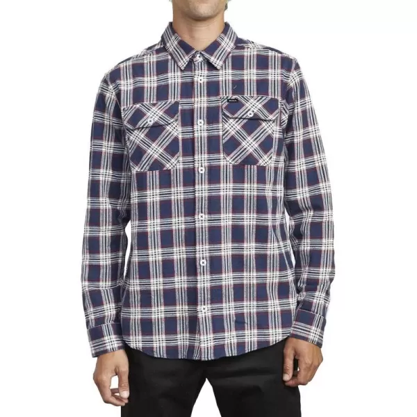 RVCA Mens Thatll Work Flannel Long Sleeve Woven ShirtMoody Blue