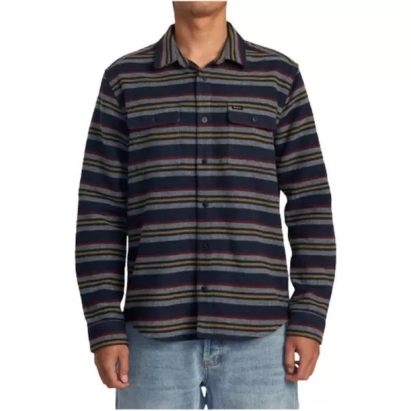 RVCA Mens Thatll Work Flannel Long Sleeve Woven ShirtRvca BlanketNavy