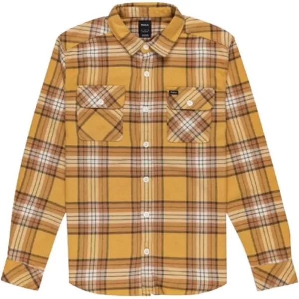 RVCA Mens Thatll Work Flannel Long Sleeve Woven ShirtThatll Work FlannelSunflower