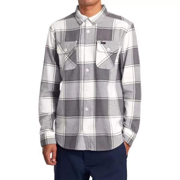 RVCA Mens Thatll Work Flannel Long Sleeve Woven ShirtThatll WorkSmoke