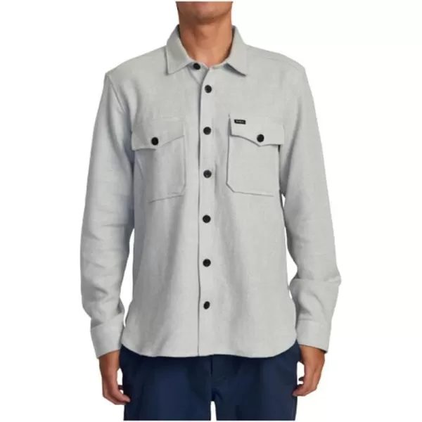 RVCA Mens Thatll Work Flannel Long Sleeve Woven ShirtVa Cpo ShirtGrey Marle