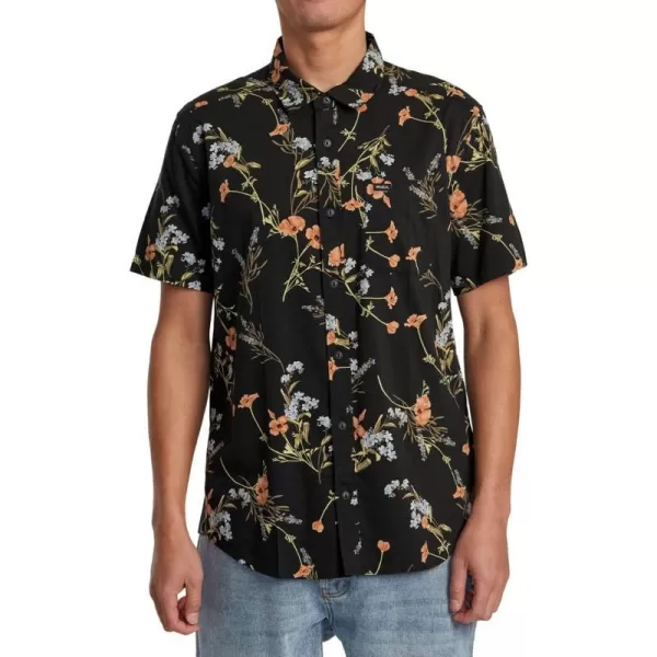 RVCA Mens Will Travel Short Sleeve ShirtMidnight Further Floral