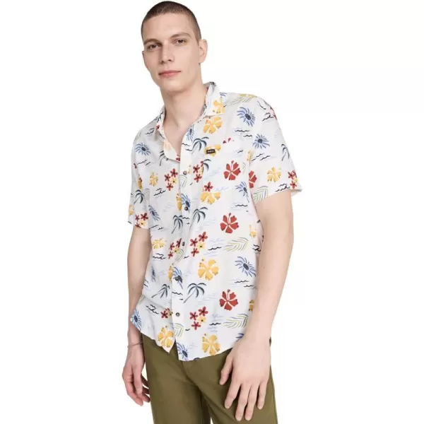 RVCA Mens Will Travel Short Sleeve ShirtVanilla