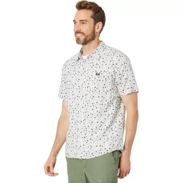 RVCA Mens Will Travel Short Sleeve ShirtWhite English Roses