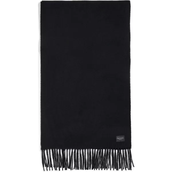 Rag amp Bone Mens Addison Skinny Recycled Wool ScarfBlack