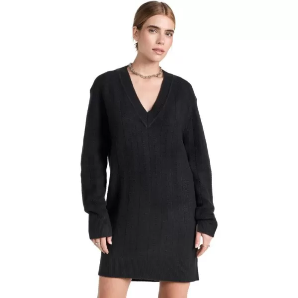 Rag amp Bone Womens Durham Herringbone Cashmere Mini DressBlack