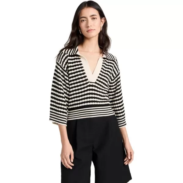 Ramy Brook Womens Azaria SweaterBlackIvory Stripe