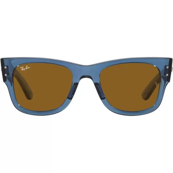 RayBan RB0840s Mega Wayfarer Square SunglassesTransparent BlueBrown