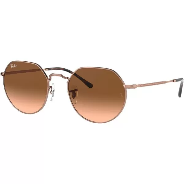 RayBan RB3565 Jack Round SunglassesCopperPink Gradient Brown