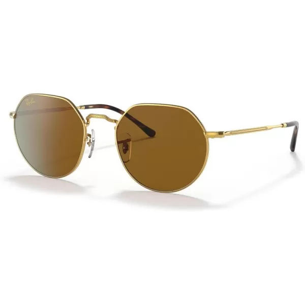 RayBan RB3565 Jack Round SunglassesLegend GoldBrown