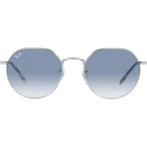 RayBan RB3565 Jack Round SunglassesSilverClear Gradient Blue