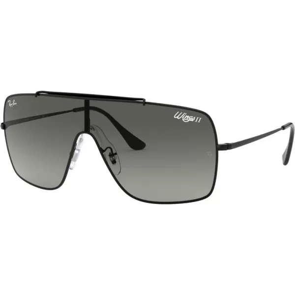 RayBan RB3697 Wings Ii Square SunglassesBlackGrey Gradient Dark Grey